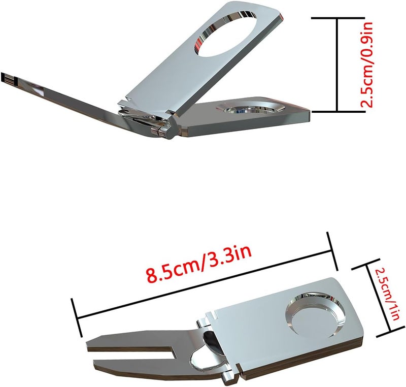 Linkidea Zinc Alloy Cigar Holder Golf Cart, Recreation Golf Plug-in Cigar Holder, Golf Cart Cigar Holder Clip Divot Tool and Ball Marker (Silver) - Image 2